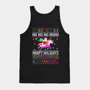 Ho Ho Ho Happy Hologays Funny Christmas LGBT Tank Top